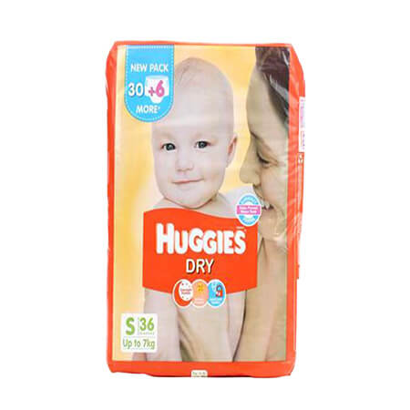 Huggies Baby Diaper Dry (Belt System) S (Up-to 7 kg)
