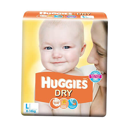 Huggies Dry Baby Diaper (Belt System)  L (8-14 kg)