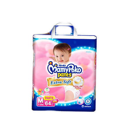 Mamypoko Pants Baby Diaper (Pant System) Girls Thai M (7-12-kg )