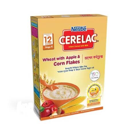 NestlÃ© Cerelac 4 Wheat & Apple Corn Flakes  (12 months +) BIB